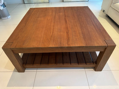 Crate & Barrel Teak Edgewood Square Coffee Table
