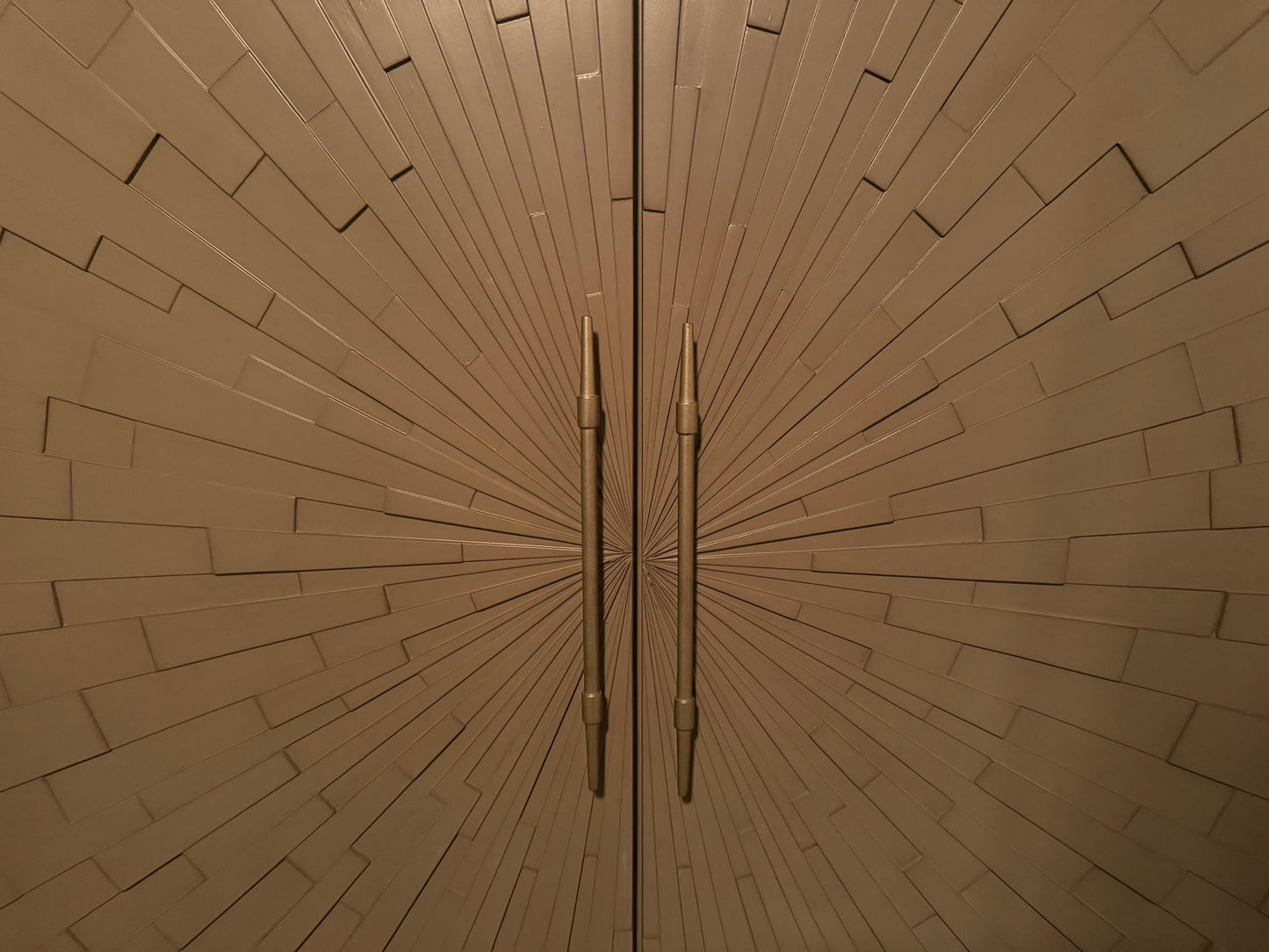 Soliloquy Cocoa Bronze Sunburst Pattern Armoire