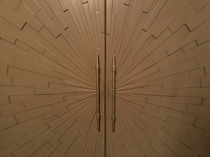 Soliloquy Cocoa Bronze Sunburst Pattern Armoire