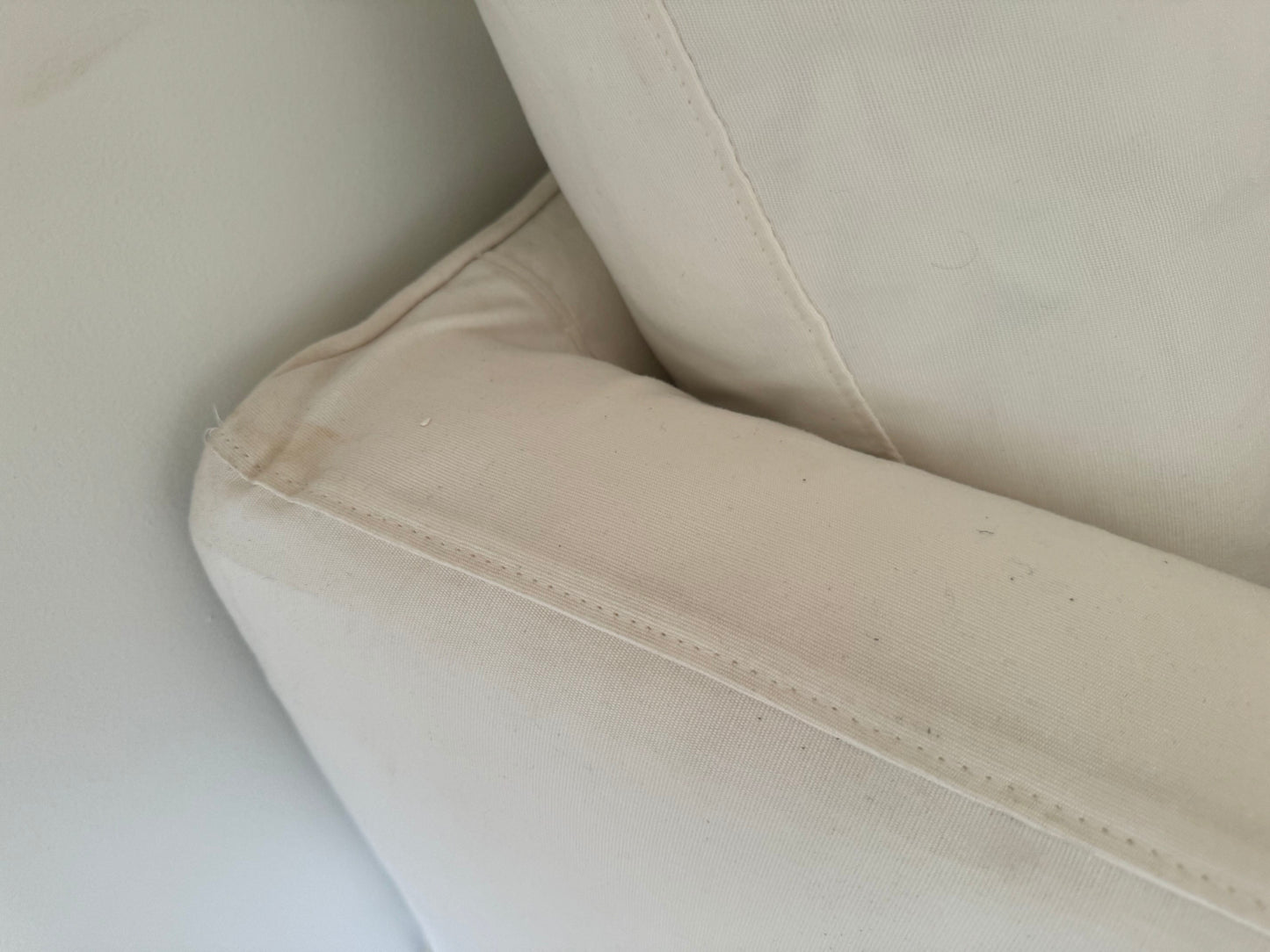 White Crate & Barrel Slipcovered Chair and a Half