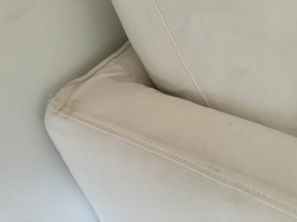 White Crate & Barrel Slipcovered Chair and a Half