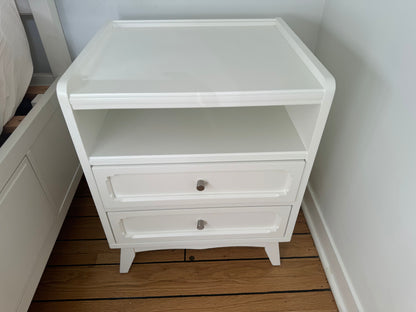 Pair of Land of Nod White Monarch Nightstands
