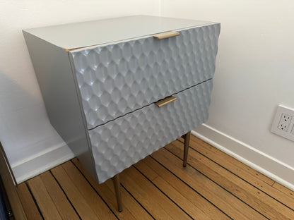 West Elm Audrey 2 Drawer Nightstand - Mist Grey