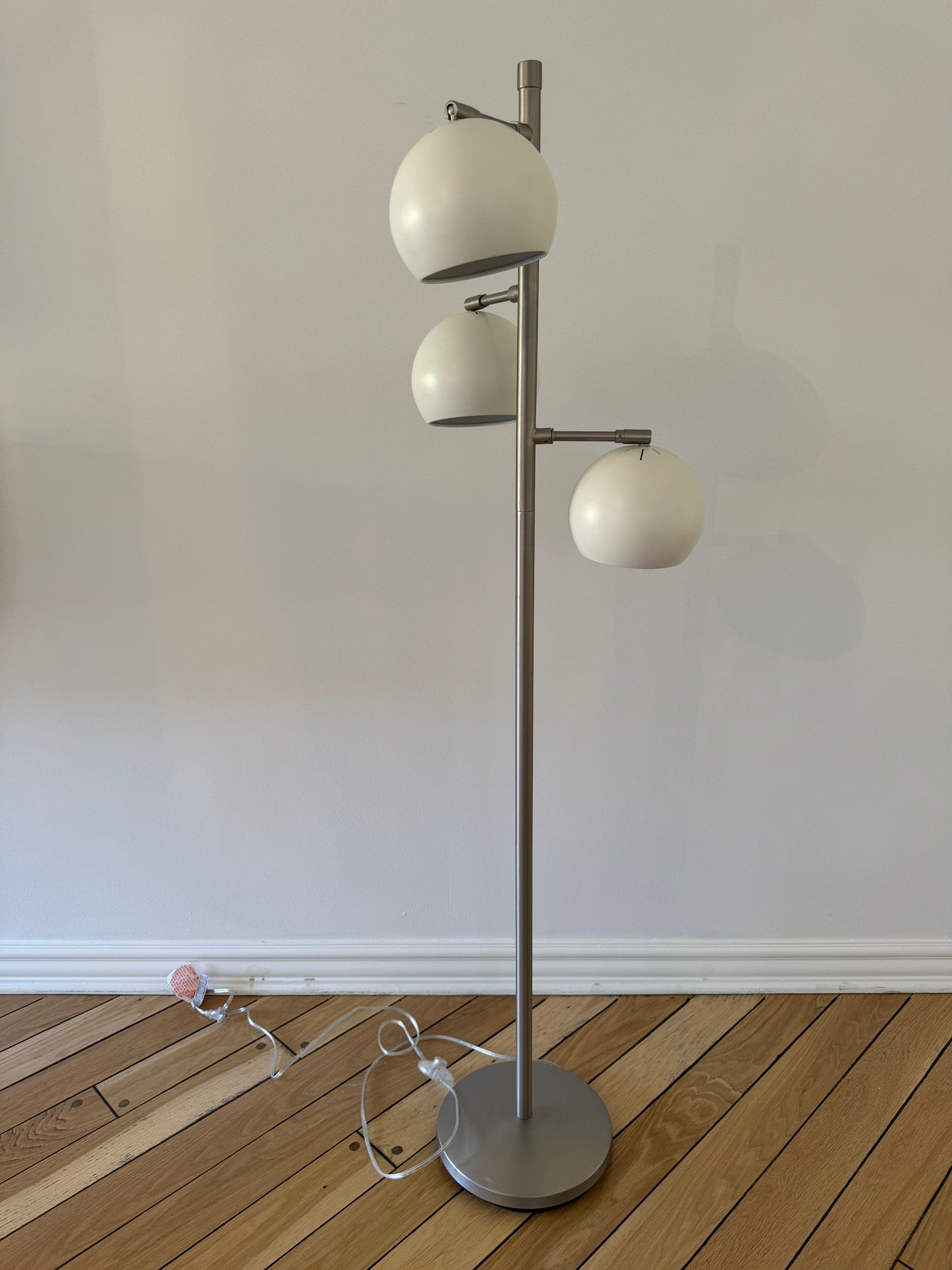 MCM Style White Matte Sphere-Shaped Floor Lamp