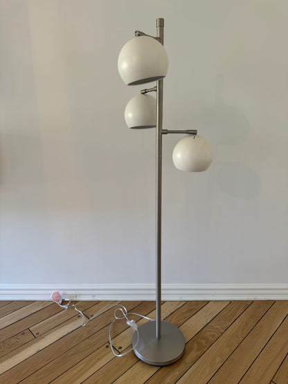 MCM Style White Matte Sphere-Shaped Floor Lamp