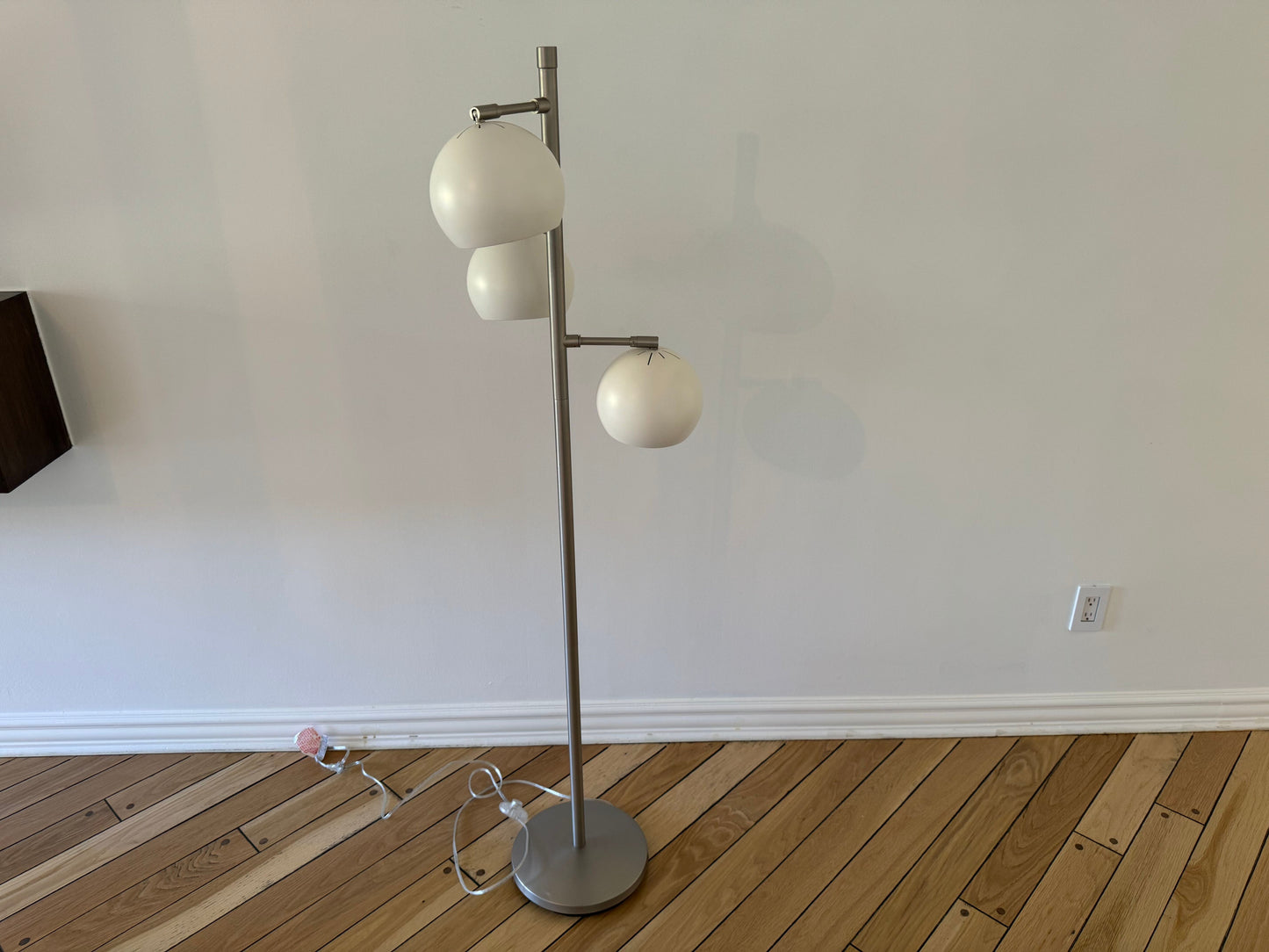 MCM Style White Matte Sphere-Shaped Floor Lamp