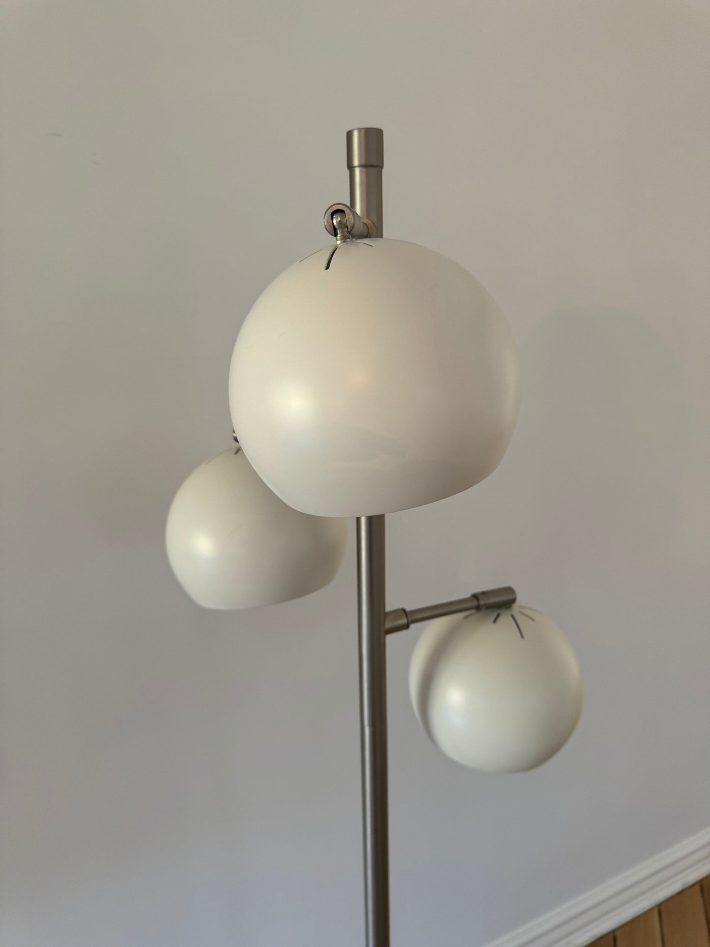 MCM Style White Matte Sphere-Shaped Floor Lamp