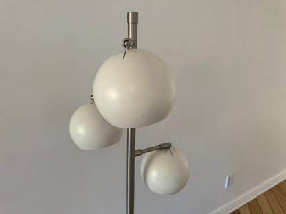 MCM Style White Matte Sphere-Shaped Floor Lamp