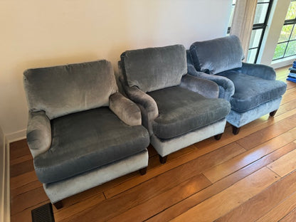 Mitchell Gold + Bob Williams Velvet Scroll Arm Club Chair