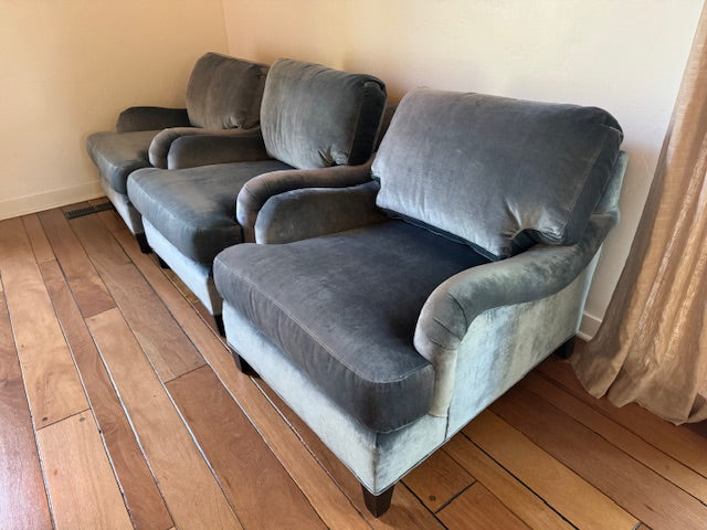 Mitchell Gold + Bob Williams Velvet Scroll Arm Club Chair