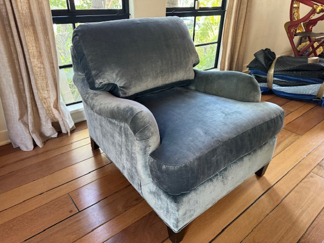 Mitchell Gold + Bob Williams Velvet Scroll Arm Club Chair