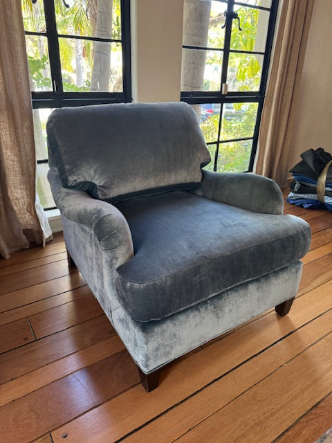 Mitchell Gold + Bob Williams Velvet Scroll Arm Club Chair