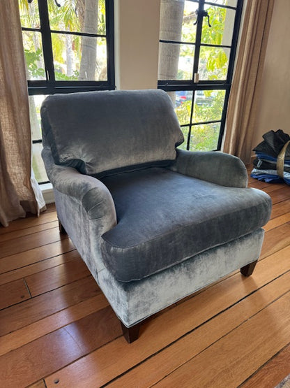 Mitchell Gold + Bob Williams Velvet Scroll Arm Club Chair