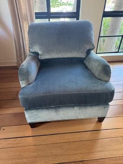 Mitchell Gold + Bob Williams Velvet Scroll Arm Club Chair