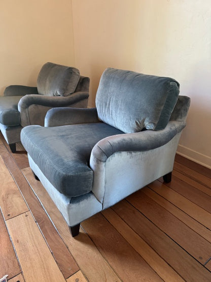 Mitchell Gold + Bob Williams Velvet Scroll Arm Club Chair