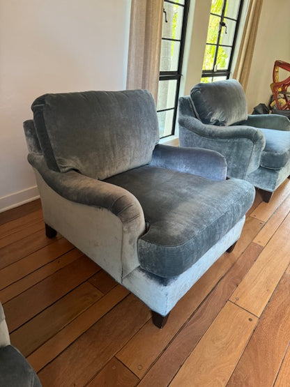 Mitchell Gold + Bob Williams Velvet Scroll Arm Club Chair