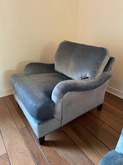 Mitchell Gold + Bob Williams Velvet Scroll Arm Club Chair