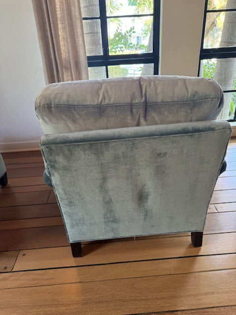 Mitchell Gold + Bob Williams Velvet Scroll Arm Club Chair