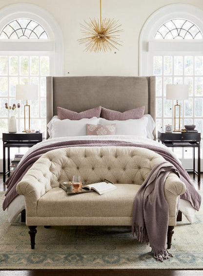 Pottery Barn Adeline Tufted Upholstered Settee